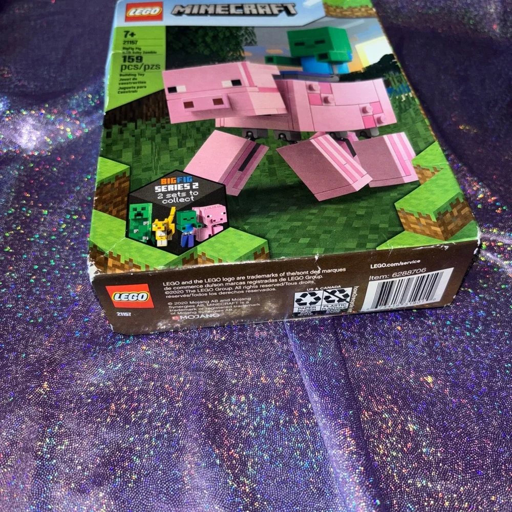 Minecraft Lego Set: series 2 Big Fig Pig with Baby Zombie